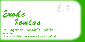 emoke komlos business card